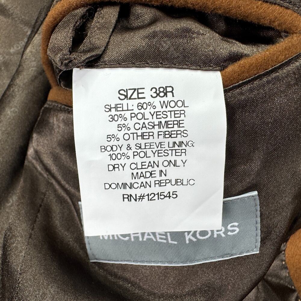 Michael Kors Mens Madison Wool Cashmere Modern Fit Overcoat Brown 38R - Picture 6 of 6